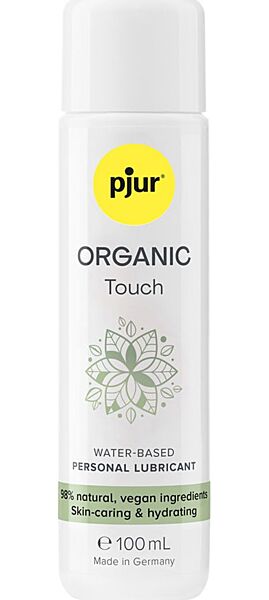 Bote de lubricante de base agua pjur Organic Touch de 100 ml