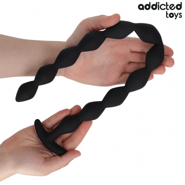 Plug anal de bolas Addicted Toys Extra Largo, de 55 cm, con su base