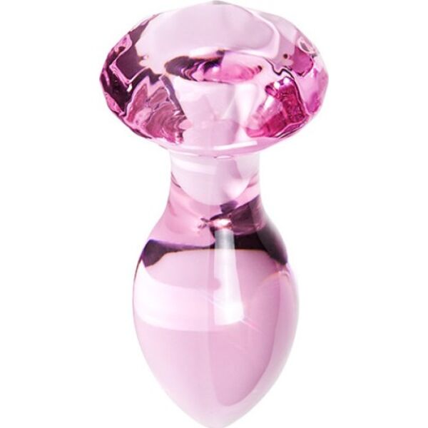 Plug de vidrio S Pleasures Crystal Luna con punta cónica y base en forma de diamante