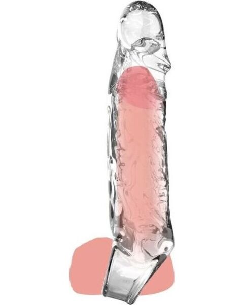 Funda para pene ToyJoy Get Real Extension Sleeve Medium transparente de 16 cm
