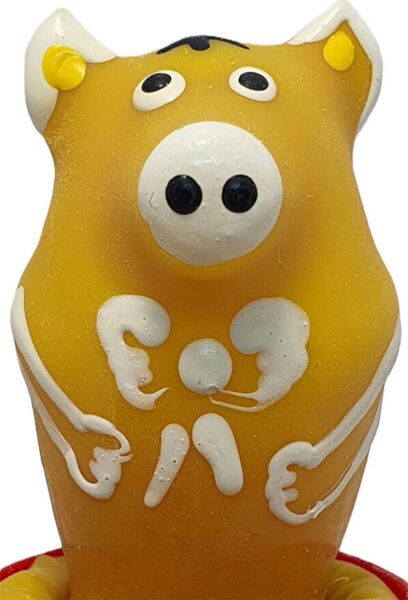 Preservativo decorativo Condomerie Pig Sitting Yellow con forma de cerdo amarillo sentado