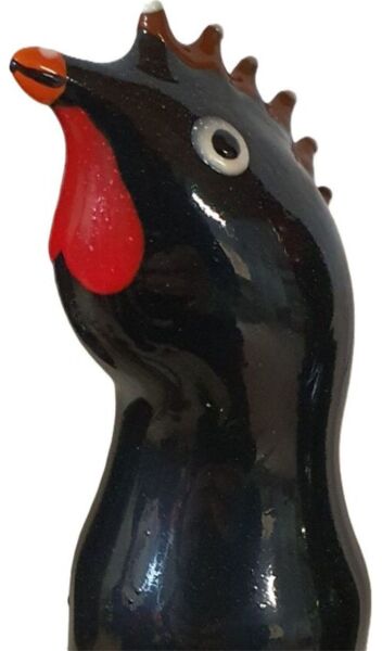 Preservativo decorativo Condomerie Gallo Negro pintado a mano