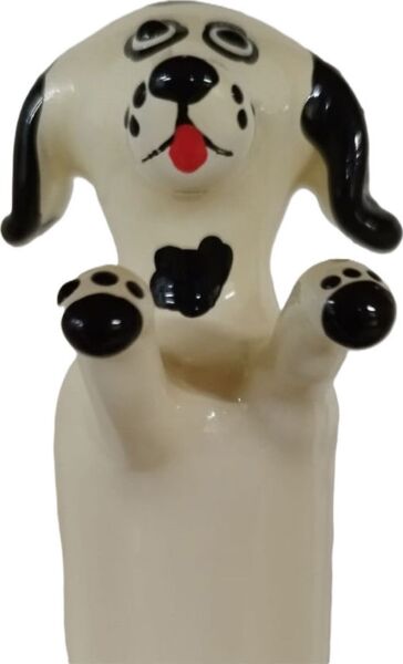 Condón decorativo Condomerie Happy White Dog XL, pintado a mano