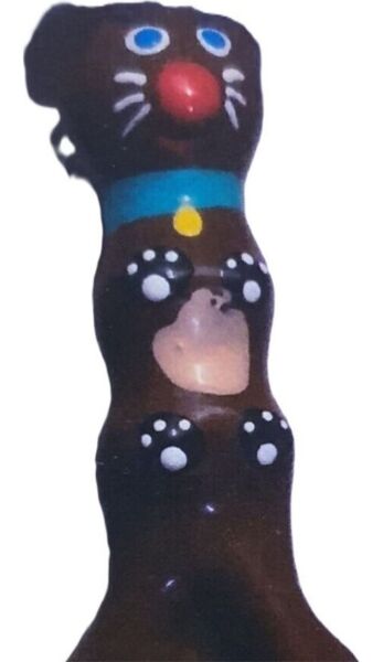 Preservativo de fantasía Condomerie Brown Dachshund XL, pintado a mano con un perro salchicha