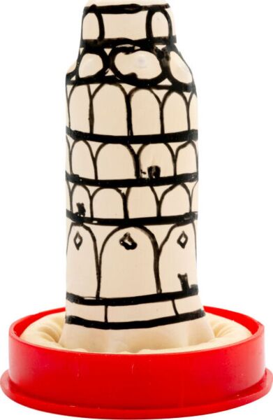 Preservativo decorativo Condomerie Pisa Tower con el diseño de la Torre de Pisa