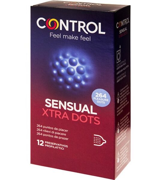 Caja de 12 preservativos Control Sensual Xtra Dots