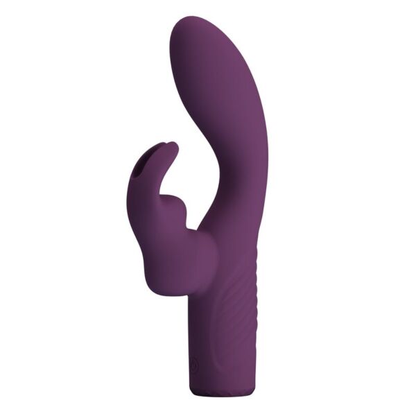 Vibrador rabbit Pretty Love Olivia de silicona morada, con su brazo para el clítoris