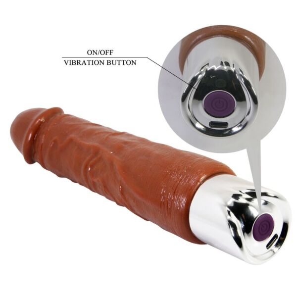 Vibrador realista Pretty Love PRO 23,5 cm de color marrón