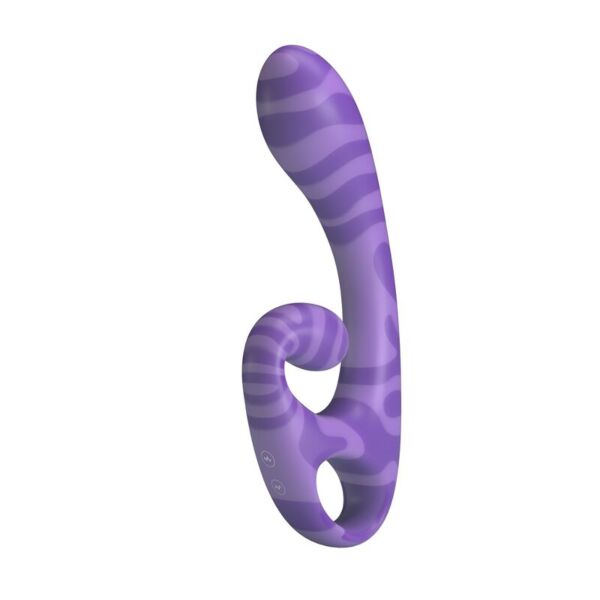 Vibrador de doble extremo Summer, morado, con su asa ergonómica
