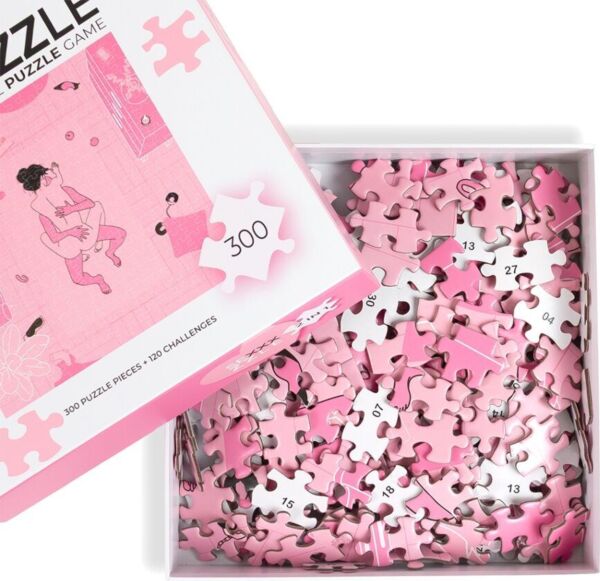 Caja del juego Secret Play Sexxxzzle, un puzle erótico de 300 piezas con pruebas para parejas