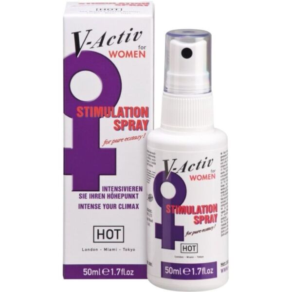 Frasco de spray estimulante para mujer HOT V-Activ Stimulation Spray de 50 ml