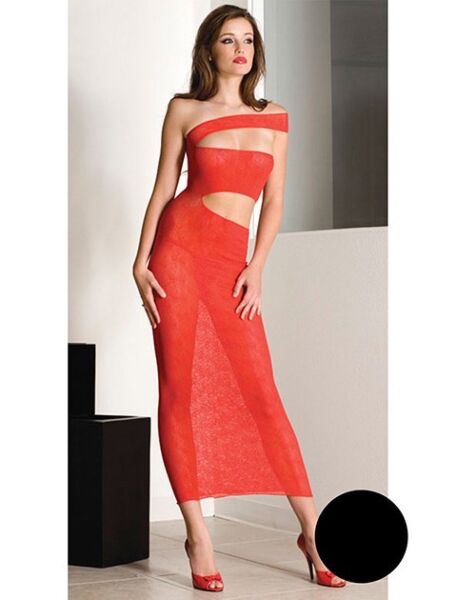 Vestido largo Music Legs negro con escote