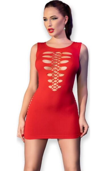 Minivestido rojo Chilirose CR 4622 rojo S/M con aberturas