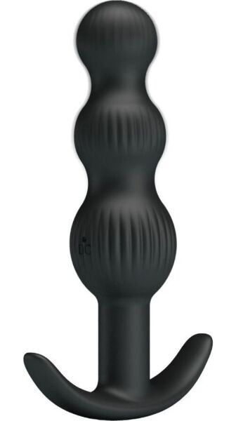 Vibrador anal Pretty Love BI-040173 de silicona, con cuentas alargadas de tamaño creciente y base