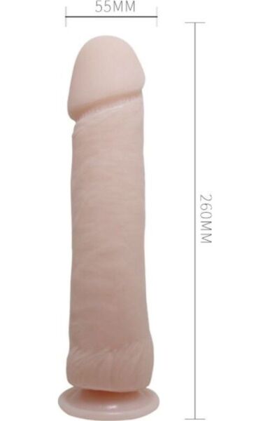 Vibrador realista Baile 26 cm color carne, con venas y ventosa en la base