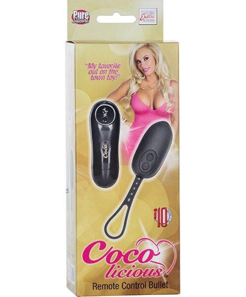 Bala vibradora Calexotics Coco Licious Remote Control en negro, con su mando a distancia
