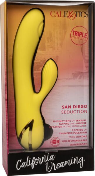 Vibrador de punto G California Dreaming San Diego Seduction de CalExotics, con su estimulador de clítoris