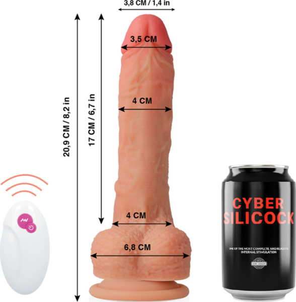 Vibrador Cyber Silicock Mr Rick con mando a distancia y base de ventosa