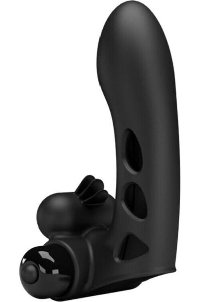 Vibrador de dedo Pretty Love Orlando BI-014836, funda de silicona negra