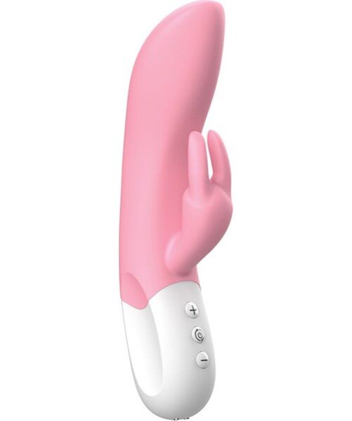 Vibrador rabbit Liebe Mighty Rabbit, con eje curvado y estimulador con forma de conejito