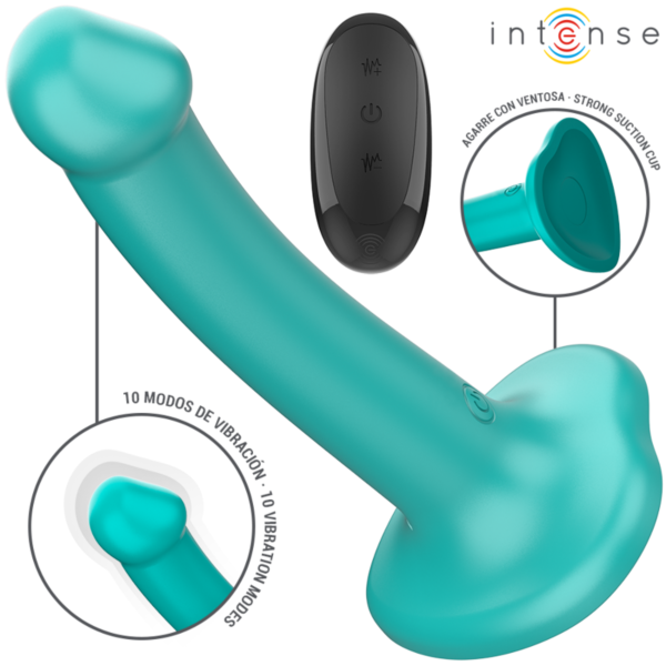 Vibrador Intense Katie de silicona azul con control remoto