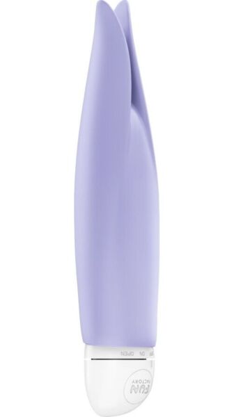 Vibrador lay-on Fun Factory Volita en color lila, con sus dos puntas de silicona