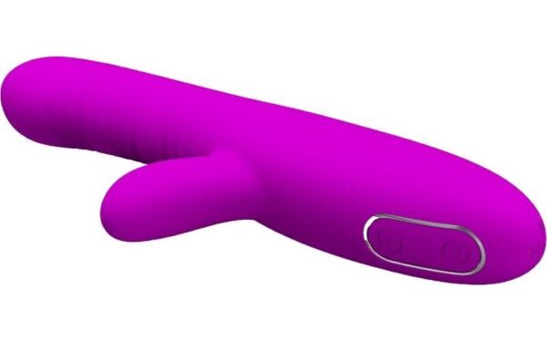 Vibrador rabbit Pretty Love BI-014822 de silicona, con eje flexible y estimulador de clítoris en forma de conejo