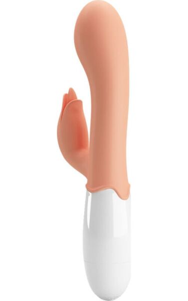 Vibrador punto G Pretty Love BI-014961R color carne, con estimulador de clítoris en forma de flor