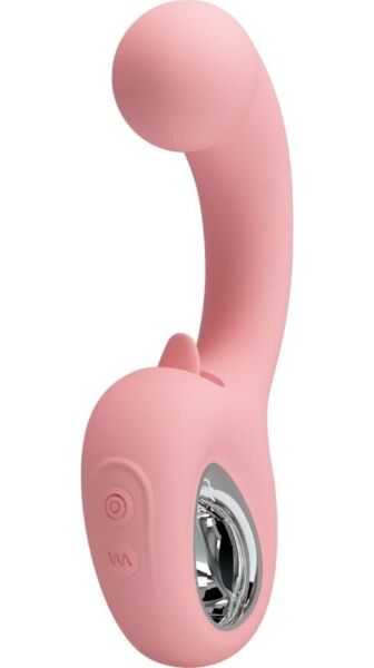 Vibrador doble Pretty Love Erynnyes BI-300104, con su eje y su pequeña lengua para el clítoris
