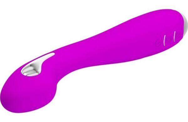 Vibrador Pretty Love ElectroShock de color violeta, con la punta curvada