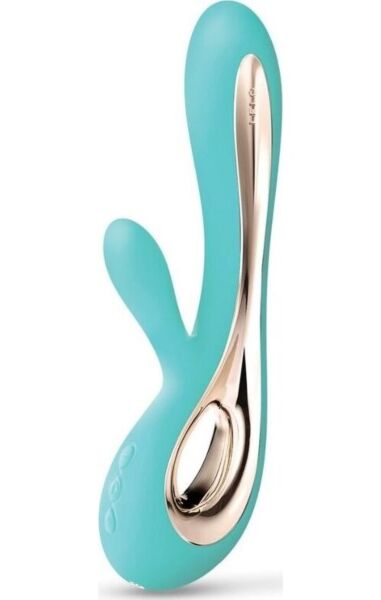 Vibrador rabbit LELO Soraya 2 con su punta insertable y su estimulador externo