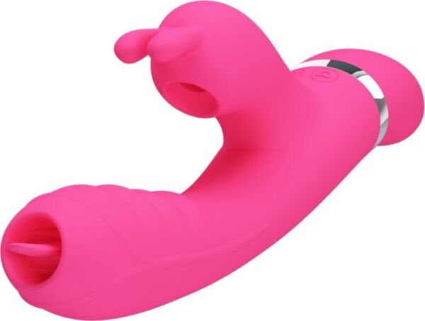 Vibrador rabbit Pretty Love BI-014854 de silicona, con estimulador de clítoris de golpecitos
