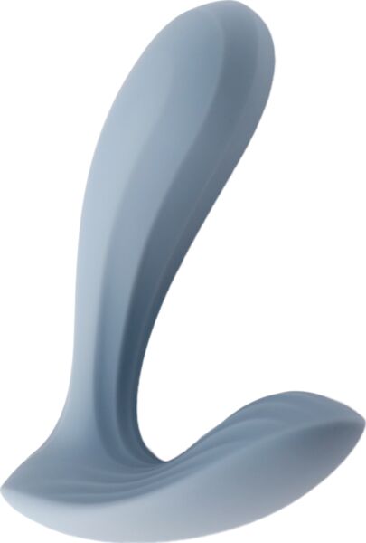 Vibrador SVAKOM Erica en color Dusty Blue, con forma de L