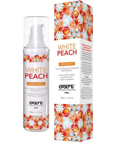 Frasco de aceite de masaje Exsens White Peach Oral Pleasure de 50 ml