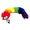 Plug anal Furry Fantasy Rainbow Tail con cola de pelaje sintético