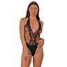 Teddy Lace Deep V con lazo - Elegancia sutil