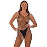 Bodystocking Lace Crotchless con abertura provocativa