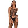 Bodystocking Lace Halter Neck One Size