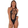 Teddy Lace Strappy Halter con corte atrevido y cuello halter