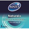Condones Mates Natural 3 Pack con lubricación y ajuste fácil