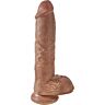 King cock pene realístico con testículos 25cm mulato