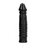 Dildo All Black 26 cm con textura estriada