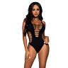 Body Tanga Leg Avenue Racerback Negro Sin Costuras