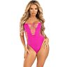 Body Tanga Leg Avenue Fucsia Sin Costuras