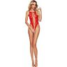 Bodystocking Passion BS112 encaje rojo sin costuras