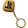 Llavero dado dorado Diablo Picante para posturas íntimas