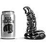Dildo All Black 13 cm con caña acanalada