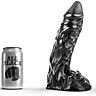 Dildo All Black 23 cm con venas marcadas