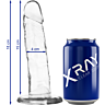 Dildo X RAY Clear 18 cm con base de ventosa