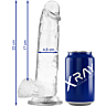 Dildo X RAY Clear 22 cm con base de ventosa